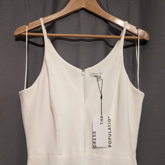 New DRESS THE POPULATION Iris Slit Crepe Gown in Off White - Picture 4 of 4